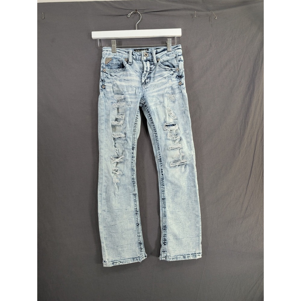 Salvage Supply Company Chaos Boot Regular Fit Distressed Jeans Light Wash 10Y